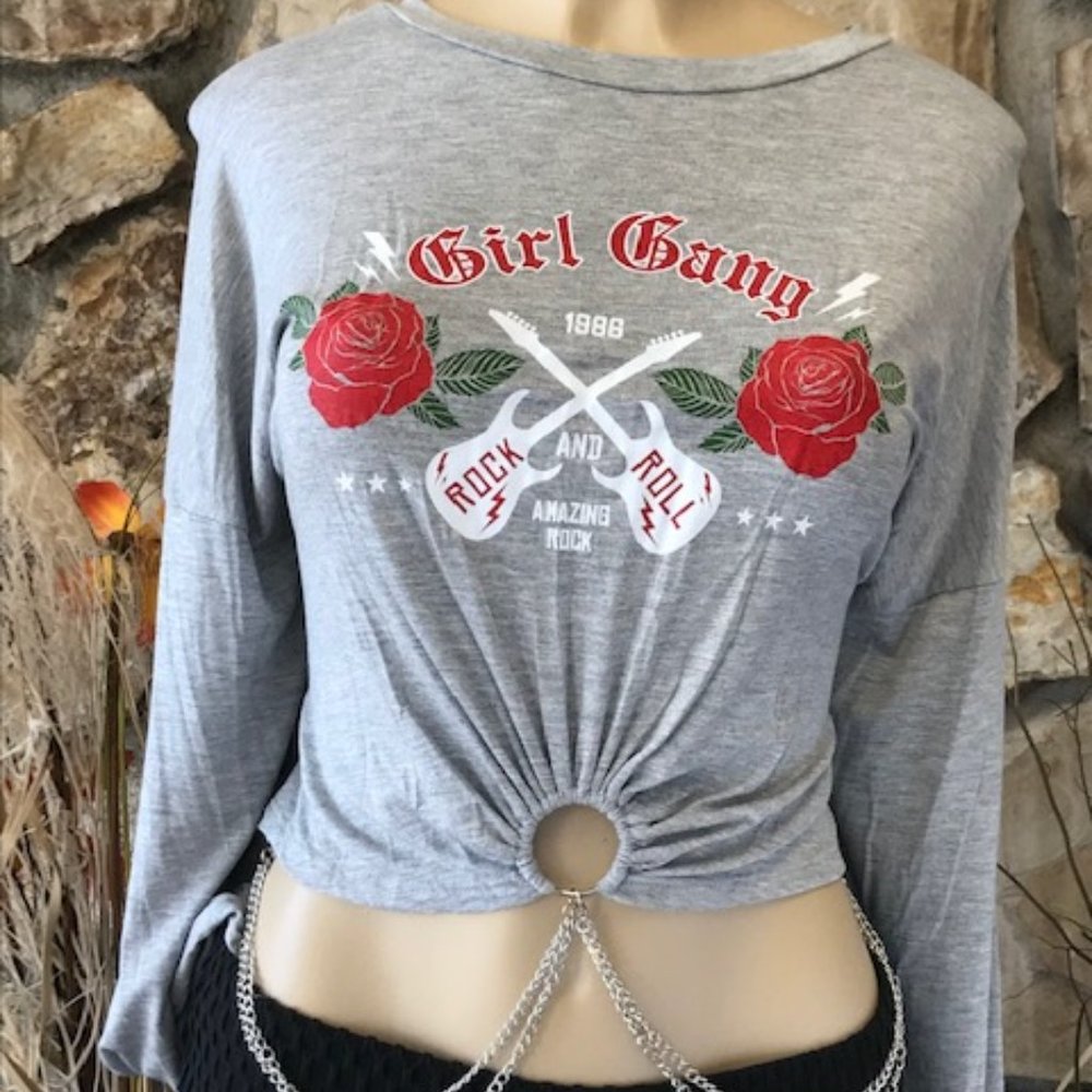 Long Sleeve "Girl Gang" w/ Chains